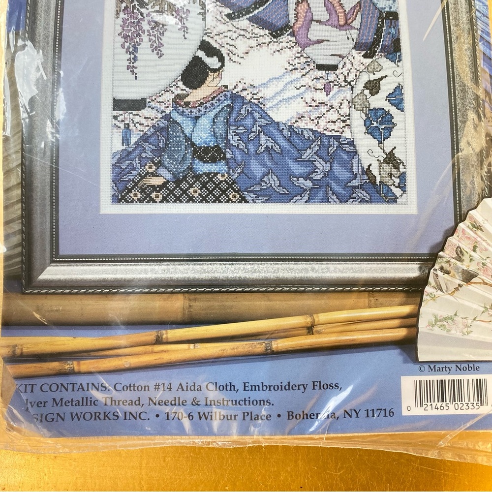 Cross Stitch ”Blue Lanterns” Kit. By Design WorksInc. - Picture 3 of 9